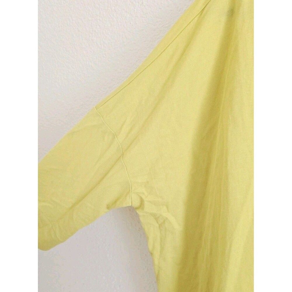 Alembika Oversized Relaxed Cardigan Lagenlook Yellow Size S Snap Button Boxy Fit - Picture 7 of 8